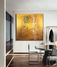 Large Abstract Painting Oversize Painting Yellow Painting Gold Painting handmade