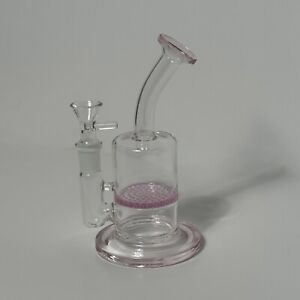 7” Thick Glass Collectible PINK Water Pipe Bong W/Honeycomb Perc  US SHIPPER