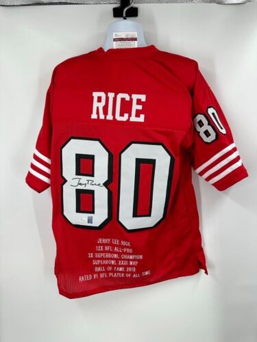 Jerry Rice San Francisco 49ers Signed Autograph Jersey STATS JSA Certified