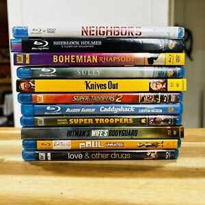 Lot of 11 Blu-ray Movie Collection Lot Bohemian Rhapsody Knives Out Comedy Drama