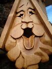 Unique Tongue Bird House Rustic Hand Carved Sticking Tongue Face Wood Spirit 16