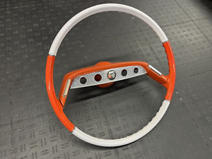 1961 CHEVY IMPALA STEERING WHEEL COMPLETE RESTORED 17' RED & WHITE ORIGINAL