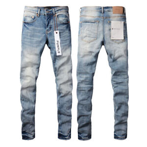 2024 Purple Brand Men's Personality Jeans - New Fashion Blue Design Size 28-40