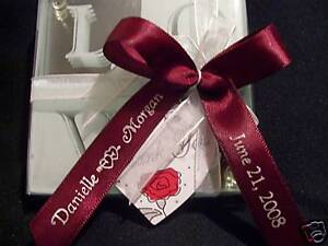 PERSONALIZED RIBBONS ALREADY BOWED...100 BOWS WEDDINGS, BIRTHDAYS, ALL OCCASIONS