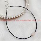 3mm Faceted Bright Black Spinel Natural Gemstone Round Pendant Necklace 14-32''