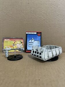 Star Wars Miniatures STARSHIP BATTLES Rebel Cruiser & Troop Cart with cards