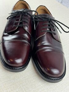 Johnston Murphy Oxford Mens Oxblood Burgundy Leather Cap Toe Lace Up Size 8.5 M