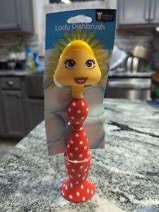 EVERYDAY GOURMET Lady Dishbrush w/ Stand Fun Kitchy Kitchen Gadget NEW