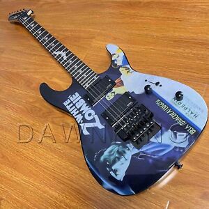 Solid Body Custom purple Ouija Electric Guitar with Moon
