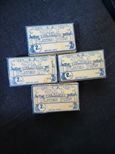 Vintage sewing pins Sky Dressmakers Pins Lot Of 4 Voxes British Made