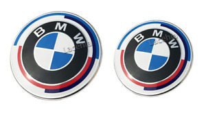 2pcs BMW 82mm + 74mm SET anniversary Front Hood Rear Trunk Emblem Badge Bonnet (For: 2021 BMW X5 xDrive40i 3.0L)