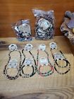 LOT OF 12 SURFER NECKLACES & BRACELETS Colored Coconut Shell And Metal Beads