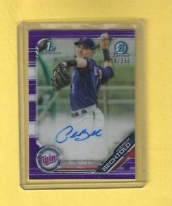 2019 Bowman Chrome Andrew Bechtold Autograph Purple 18/250 Auto Rookie Refractor