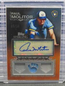 New Listing2009 Topps Sterling Paul Molitor 3-Piece Chronicles Triple GU Jersey Auto #5/10