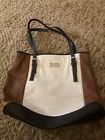 New Nine West Multicolored Faux Leather Tote Bag  Divided Center Zipper