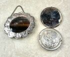 2 Vintage Antique Cosmetic Mirrors Makeup Compact