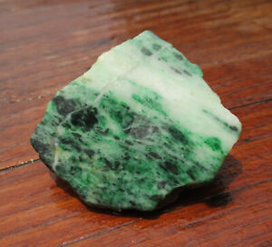 Maw Sit Sit Jade A Rough; 59 Grams; Burmese Classic; Greens, Black and White.