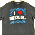 Vintage I Love Intercourse Pa Brockum T-Shirt Size XL Black Single Stitch