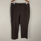 Chicos $89 So Slimming Pants Size 2.5 Brown Ponte Knit Pull On XL Stretchy NWOT
