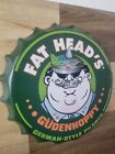 FAT HEAD’s Brewery BEER Bottle Cap Metal  Sign Round Bar Mancave Wall Decor Gree