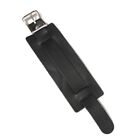 Extra Wide Plain Black Leather Watch Band for Men - Buckle Close - USA MADE