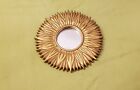 Two's Company Sunburst Mirror - 6 Inches Wide - Vtg Taiwan - Sunflower Pattern