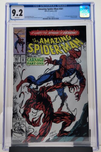 Amazing Spider-Man #361 - CGC 9.2 - WHITE PAGES - 1st Full Carnage