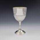 Fine Edwardian Silver Half Fluted Wine Goblet Elkington & Co. Antique Cup