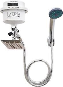 LATINA Electric Instant Hot Water Shower Head Heater/Ducha Eléctrica White