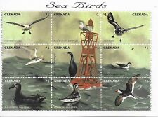 Grenada . Seabirds Mini Sheet of 9 MINT NH