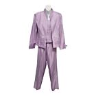 Sag Harbor 3 Piece Pant Suit Set Size 8 Purple Violet Jacket Shirt Pants Career