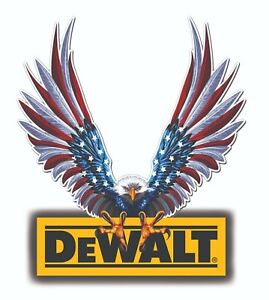 DEWALT TOOLS STICKER DECAL FLYING EAGLE GLOSSY TOOL BOX CHEST GARAGE MADE IN USA