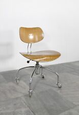 Vintage Egon Eiermann SE40 Wooden Swivel Office Desk Chair Wilde+Spieth Wooden