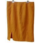 Linda Allard Ellen Tracy Orange Wool Pencil Skirt Womens Size 8 *Some Damage*