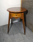 Powell Round Vintage Mission Arts & Crafts Style Side Table 1-Drawer