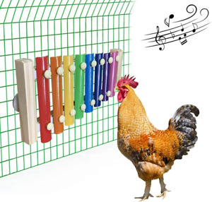 Chicken Xylophone Toy for Hens Wood Xylophone Toy with 8 Metal Keys Chicken Coop