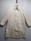 Vintage Botany 500 Trench Coat Overcoat Mens 38R Tan Removable Lining