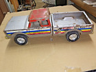 Vintage Pressed Red Silver Steel Race Team Truck - For Parts or Restore