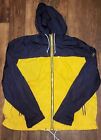 NWOT Polo Ralph Lauren Men's Navy Blue Yellow Hooded Zip Windbreaker Jacket
