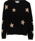 NEW M Magaschoni Star Print Cashmere Sweater In Blk/ Camel  Size XS #S6397