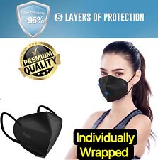10/40Pcs Black KN95 Protective 5 Layer Face Mask BFE 95% Disposable Masks kids