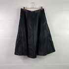 FOREVER 21 Contemporary Black Faux Leather A Line Midi Skirt Size Large