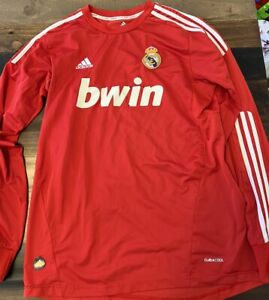 Adidas Real Madrid Red 2011-2012 Away Jersey Size M Long Sleeve