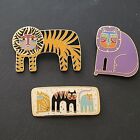 SIGNED LAUREL BURCH Vintage Brooch Pin Lot Mayan Lion Tigre Fantastic Feline 590