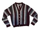 Vintage 60s 70s Springfoot Wool Mohair Cardigan Large Striped