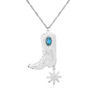 Montana Silversmiths Ladies Chiseled Boot & Spur Silver Necklace NC5667