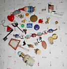 Vintage Estate Junk Drawer Lot -Gnome Jewelry Odd Toy Parts Pins Razors