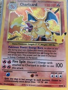 Classic First Addition Non Graded Charizard Celebration Card 4/102 With Case