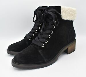 Lucky Brand Womens Size 9.5 Jacenia Shearling Suede Black Fashion Winter Boots