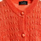 Lucca Cardigan Sweater Womens Large Orange Apricot Soft Lightweight Cozy Knit